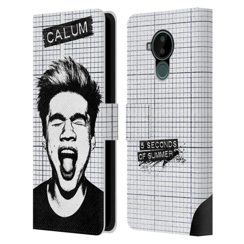 5 Seconds of Summer Solos Grained Calum Leather Book Wallet Case Cover For Nokia C30