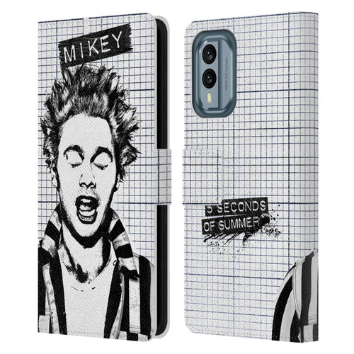 5 Seconds of Summer Solos Grained Mikey Leather Book Wallet Case Cover For Nokia X30