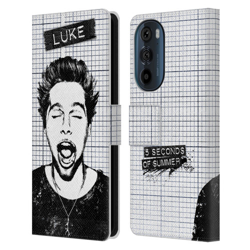 5 Seconds of Summer Solos Grained Luke Leather Book Wallet Case Cover For Motorola Edge 30