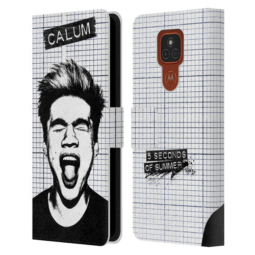 5 Seconds of Summer Solos Grained Calum Leather Book Wallet Case Cover For Motorola Moto E7 Plus