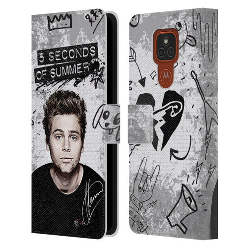 5 Seconds of Summer Solos Vandal Luke Leather Book Wallet Case Cover For Motorola Moto E7 Plus