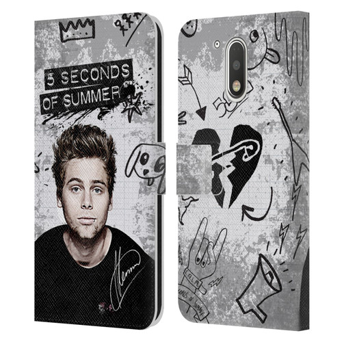 5 Seconds of Summer Solos Vandal Luke Leather Book Wallet Case Cover For Motorola Moto G41