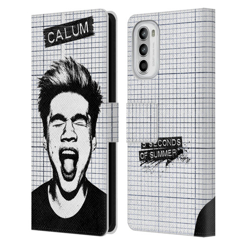 5 Seconds of Summer Solos Grained Calum Leather Book Wallet Case Cover For Motorola Moto G52