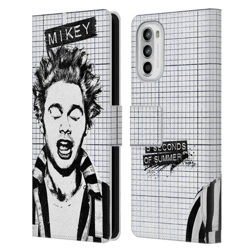 5 Seconds of Summer Solos Grained Mikey Leather Book Wallet Case Cover For Motorola Moto G52