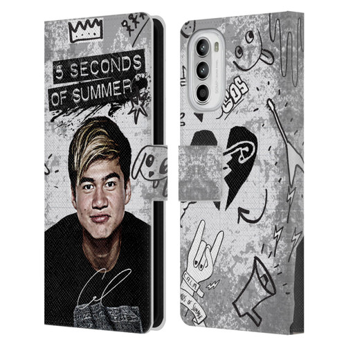 5 Seconds of Summer Solos Vandal Calum Leather Book Wallet Case Cover For Motorola Moto G52
