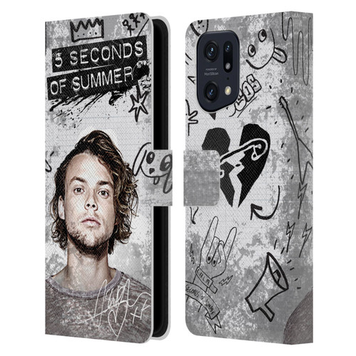 5 Seconds of Summer Solos Vandal Ashton Leather Book Wallet Case Cover For OPPO Find X5