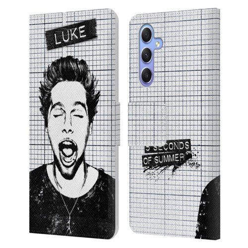 5 Seconds of Summer Solos Grained Luke Leather Book Wallet Case Cover For Samsung Galaxy A34 5G