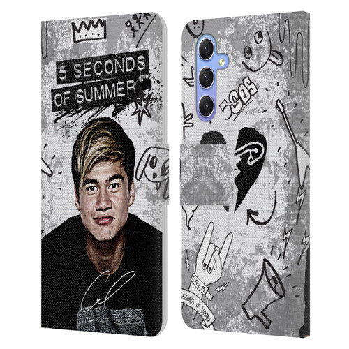 5 Seconds of Summer Solos Vandal Calum Leather Book Wallet Case Cover For Samsung Galaxy A34 5G