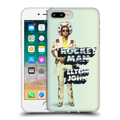 Elton John Artwork Rocket Man Single Soft Gel Case for Apple iPhone 7 Plus / iPhone 8 Plus