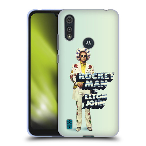 Elton John Artwork Rocket Man Single Soft Gel Case for Motorola Moto E6s (2020)
