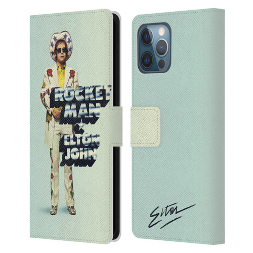 Elton John Artwork Rocket Man Single Leather Book Wallet Case Cover For Apple iPhone 12 Pro Max