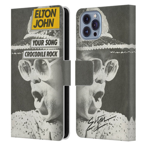 Elton John Artwork Your Song Single Leather Book Wallet Case Cover For Apple iPhone 14