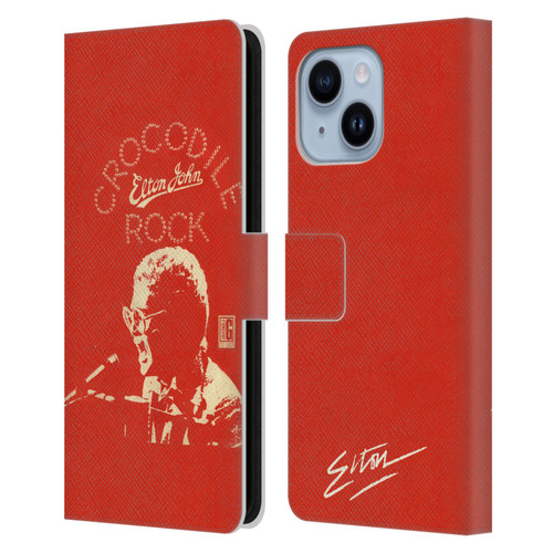 Elton John Artwork Crocodile Rock Single Leather Book Wallet Case Cover For Apple iPhone 14 Plus