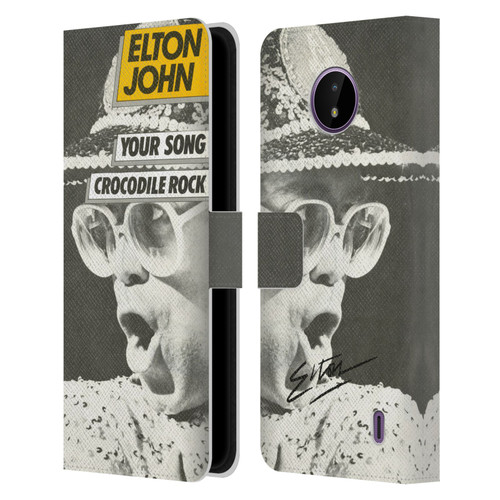 Elton John Artwork Your Song Single Leather Book Wallet Case Cover For Nokia C10 / C20