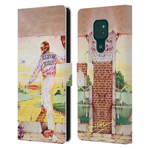 Elton John Artwork GBYR Album Leather Book Wallet Case Cover For Motorola Moto G9 Play