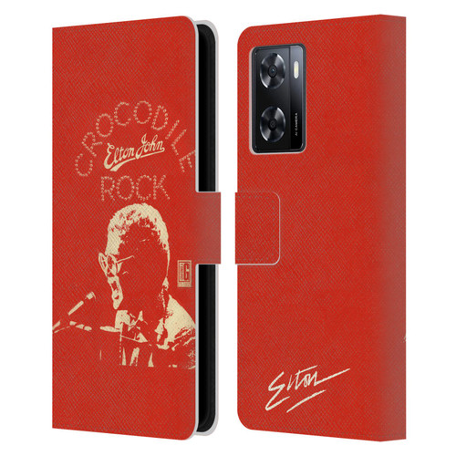 Elton John Artwork Crocodile Rock Single Leather Book Wallet Case Cover For OPPO A57s
