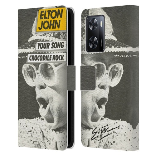 Elton John Artwork Your Song Single Leather Book Wallet Case Cover For OPPO A57s