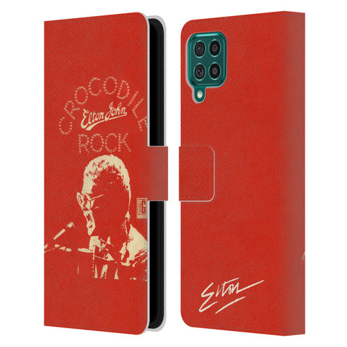 Elton John Artwork Crocodile Rock Single Leather Book Wallet Case Cover For Samsung Galaxy F62 (2021)