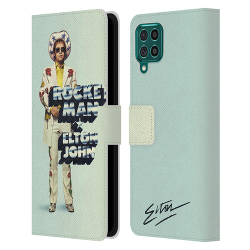 Elton John Artwork Rocket Man Single Leather Book Wallet Case Cover For Samsung Galaxy F62 (2021)