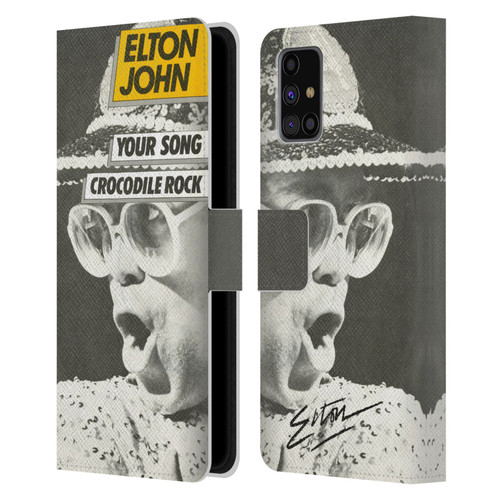 Elton John Artwork Your Song Single Leather Book Wallet Case Cover For Samsung Galaxy M31s (2020)