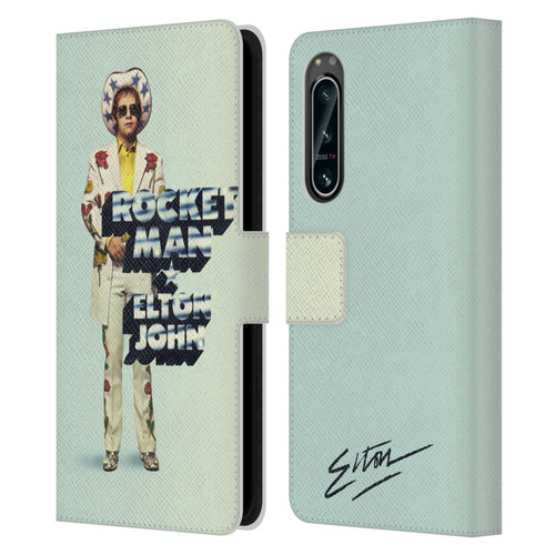 Elton John Artwork Rocket Man Single Leather Book Wallet Case Cover For Sony Xperia 5 IV