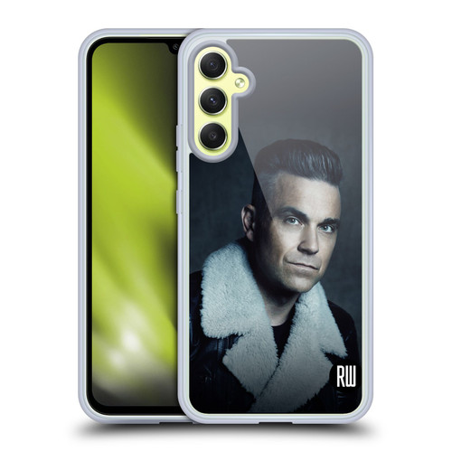 Robbie Williams Calendar Leather Jacket Soft Gel Case for Samsung Galaxy A34 5G