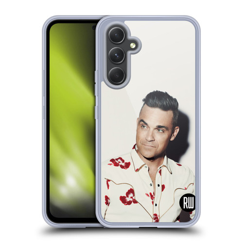 Robbie Williams Calendar Floral Shirt Soft Gel Case for Samsung Galaxy A54 5G