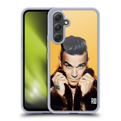 Robbie Williams Calendar Fur Coat Soft Gel Case for Samsung Galaxy A54 5G