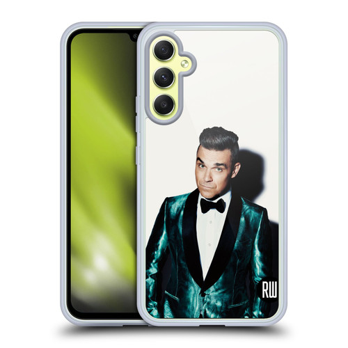 Robbie Williams Calendar White Background Soft Gel Case for Samsung Galaxy A34 5G