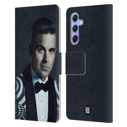 Robbie Williams Calendar Printed Tux Leather Book Wallet Case Cover For Samsung Galaxy A34 5G