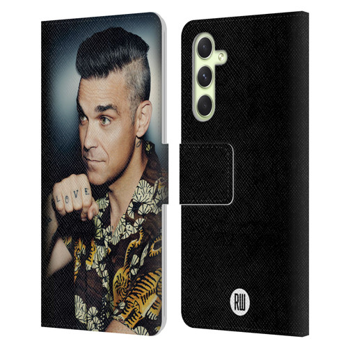 Robbie Williams Calendar Love Tattoo Leather Book Wallet Case Cover For Samsung Galaxy A54 5G