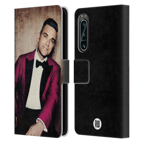 Robbie Williams Calendar Magenta Tux Leather Book Wallet Case Cover For Sony Xperia 5 IV