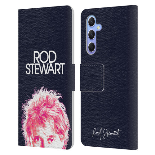 Rod Stewart Art Neon Leather Book Wallet Case Cover For Samsung Galaxy A34 5G