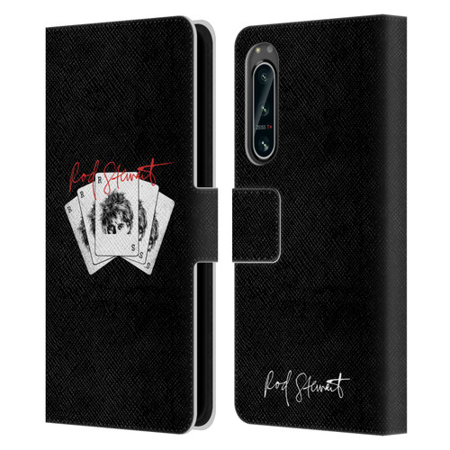 Rod Stewart Art Poker Hand Leather Book Wallet Case Cover For Sony Xperia 5 IV