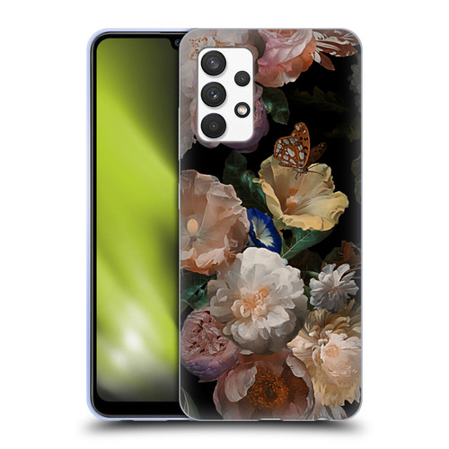 UtArt Antique Flowers Botanical Beauty Soft Gel Case for Samsung Galaxy A32 (2021)