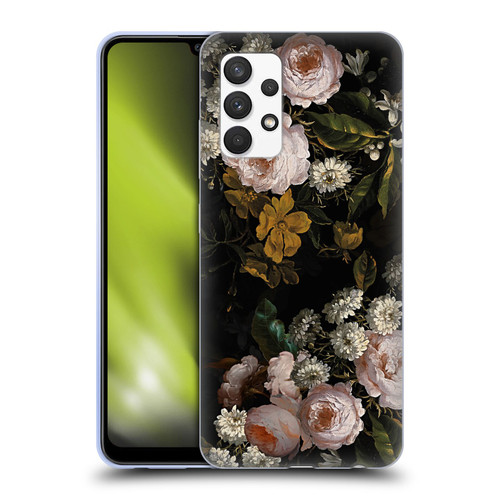UtArt Antique Flowers Roses And Baby's Breath Soft Gel Case for Samsung Galaxy A32 (2021)