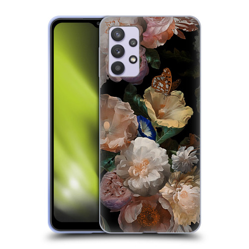 UtArt Antique Flowers Botanical Beauty Soft Gel Case for Samsung Galaxy A32 5G / M32 5G (2021)