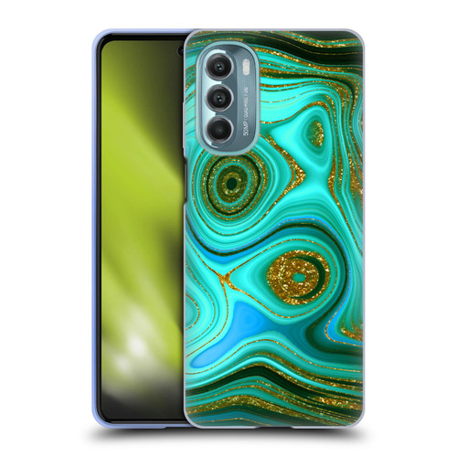 UtArt Malachite Emerald Liquid Gem Soft Gel Case for Motorola Moto G Stylus 5G (2022)