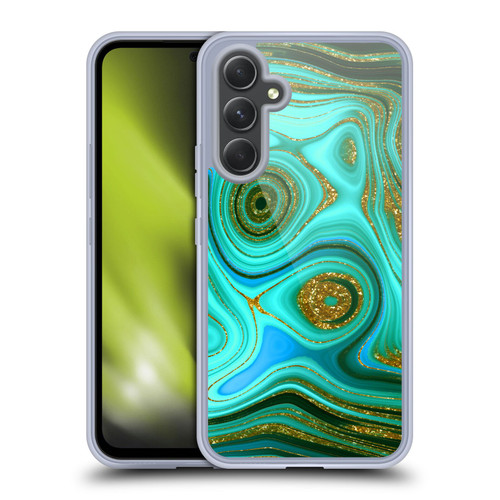 UtArt Malachite Emerald Liquid Gem Soft Gel Case for Samsung Galaxy A54 5G