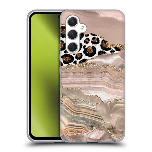 UtArt Wild Cat Marble Cheetah Waves Soft Gel Case for Samsung Galaxy A54 5G