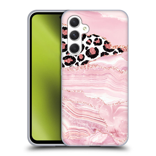 UtArt Wild Cat Marble Pink Glitter Soft Gel Case for Samsung Galaxy A54 5G
