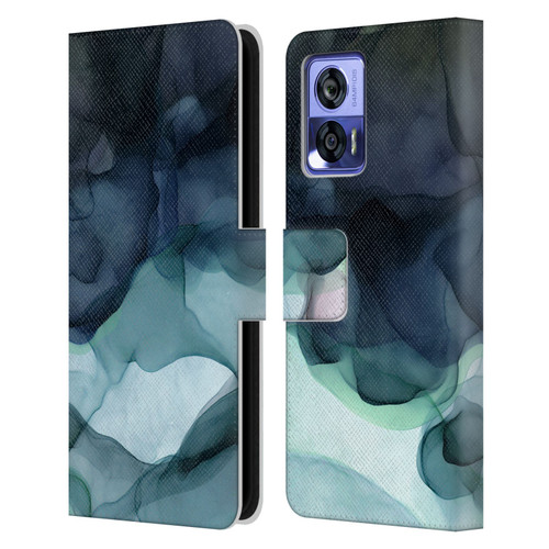 UtArt Dark Night Marble Heavy Smoke Leather Book Wallet Case Cover For Motorola Edge 30 Neo 5G