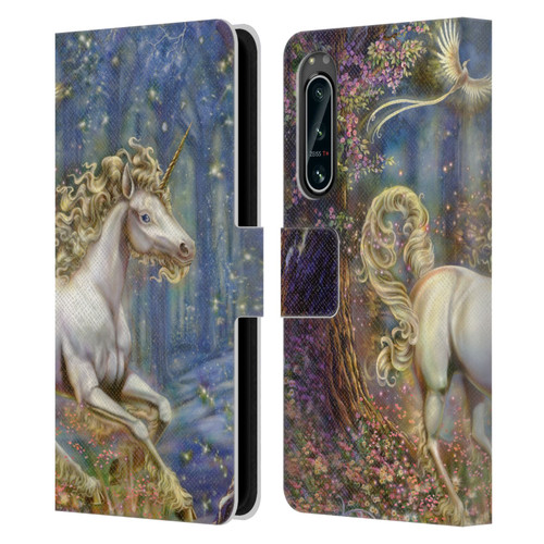 Myles Pinkney Mythical Unicorn Leather Book Wallet Case Cover For Sony Xperia 5 IV