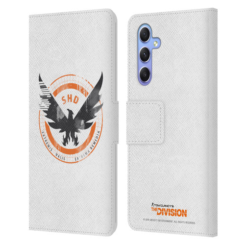 Tom Clancy's The Division Key Art Logo White Leather Book Wallet Case Cover For Samsung Galaxy A34 5G