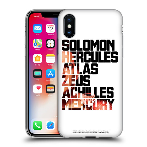 Shazam! 2019 Movie Character Art Typography 2 Soft Gel Case for Apple iPhone X / iPhone XS