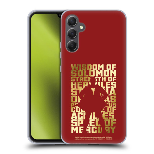 Shazam! 2019 Movie Character Art Typography Soft Gel Case for Samsung Galaxy A34 5G