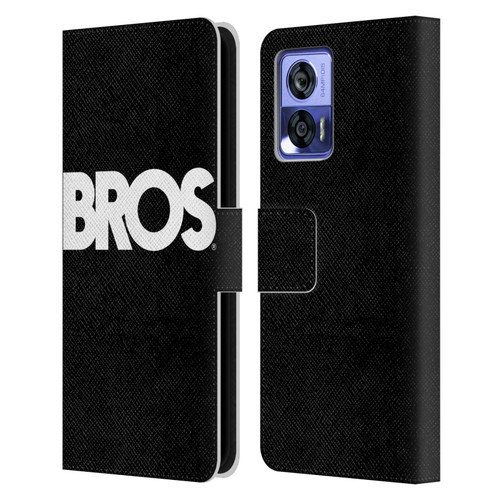 BROS Logo Art Text Leather Book Wallet Case Cover For Motorola Edge 30 Neo 5G