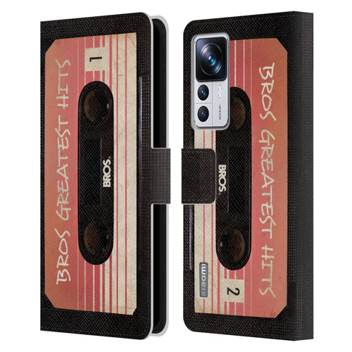 BROS Vintage Cassette Tapes Greatest Hits Leather Book Wallet Case Cover For Xiaomi 12T Pro