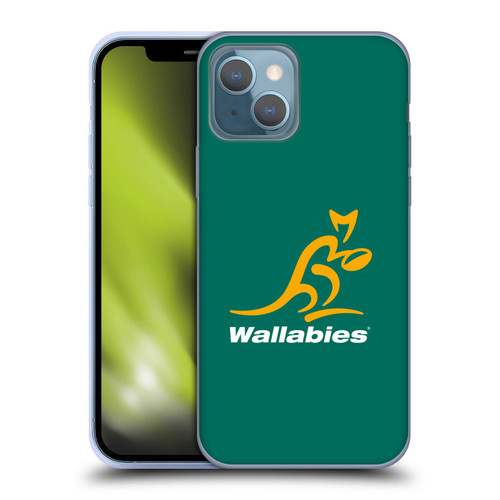 Australia National Rugby Union Team Crest Plain Green Soft Gel Case for Apple iPhone 13