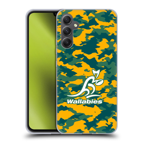Australia National Rugby Union Team Crest Camouflage Soft Gel Case for Samsung Galaxy A34 5G